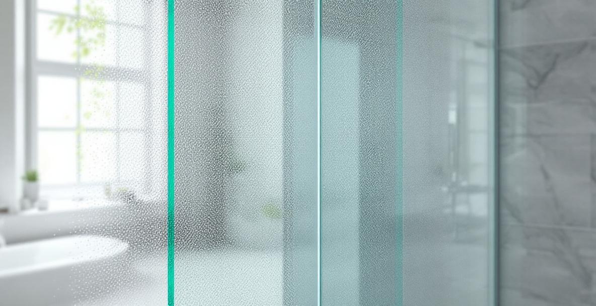 Frameless glass shower enclosure with thick tempered safety glass panels and chrome hinges in a modern DFW bathroom showing the safety glass standard for shower enclosures