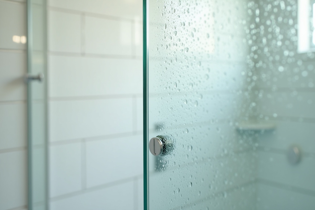 Close-up of window glass showing the clarity and texture differences between glass types that affect how shower doors look and how easy they are to clean in DFW bathrooms